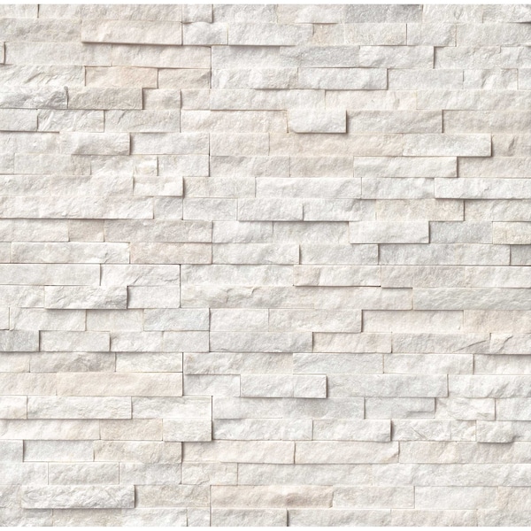 Msi Arctic White Splitface Ledger Panel 6 In. X 24 In. Natural Marble Wall Tile, 6PK ZOR-PNL-0051 - main
